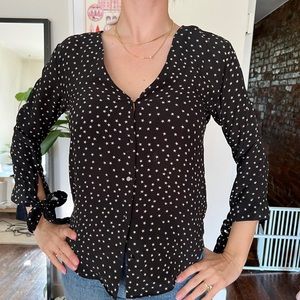 Madewell black and white star blouse size S